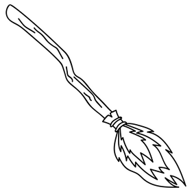 Witch broom cartoon black and white clipart free download