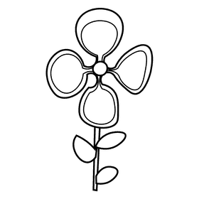 India flower black and white clipart