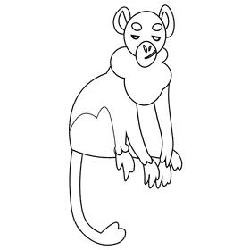 India monkey black and white clipart