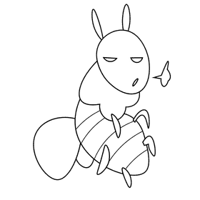 Insects bee black and white clipart