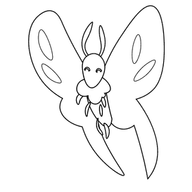 Insects butterfly black and white clipart