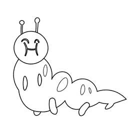 Insects caterpillar black and white clipart