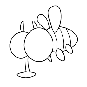 Insects fly black and white clipart