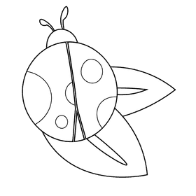 Insects ladybug black and white clipart