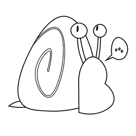 Insects snail black and white clipart