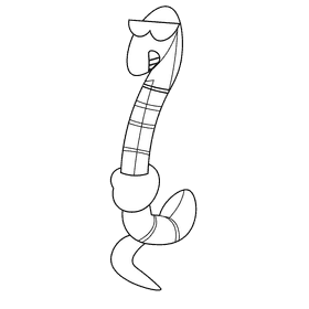Insects worm black and white clipart