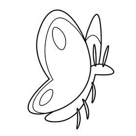 Jungle butterfly black and white clipart