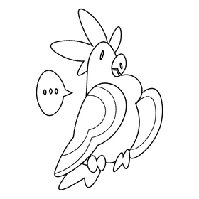 Jungle cockatoo black and white clipart