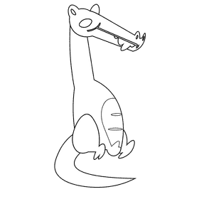 Jungle crocodile black and white clipart