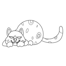 Jungle lynx black and white clipart