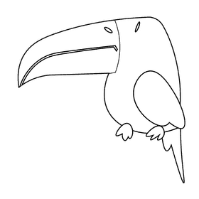 Jungle toucan black and white clipart