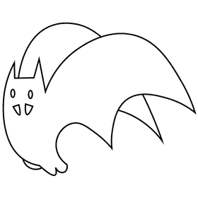 Nocturnal bat black and white clipart