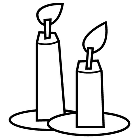 Nocturnal candle black and white clipart