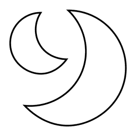 Nocturnal moon black and white clipart