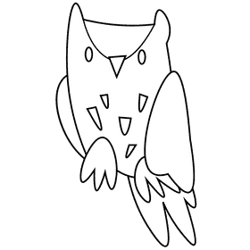 Nocturnal owl black and white clipart