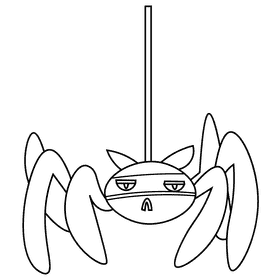 Nocturnal spider black and white clipart