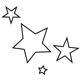 Stars black and white clipart
