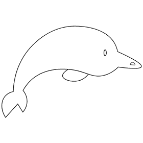 Ocean dolphin black and white clipart