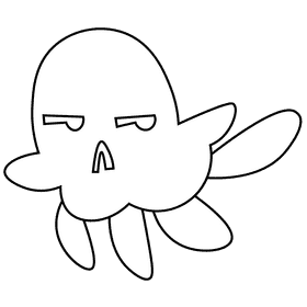 Ocean jellyfish black and white clipart