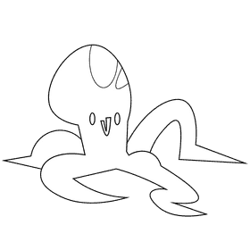 Ocean octopus black and white clipart