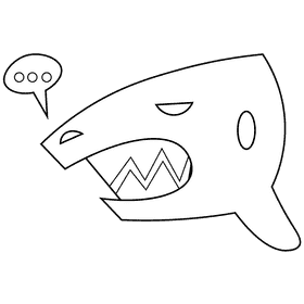 Ocean shark black and white clipart