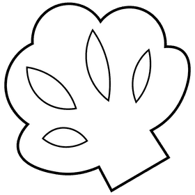 Ocean shell black and white clipart