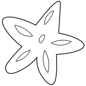Ocean star black and white clipart