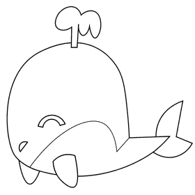 Ocean whale black and white clipart