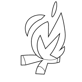 Prehistoric fire black and white clipart