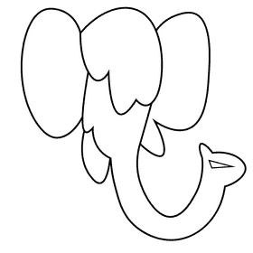 Prehistoric mammoth black and white clipart