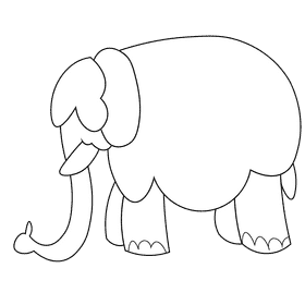 Prehistoric mammoth black and white clipart