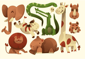 Safari animals vector