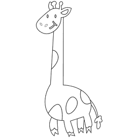 Safari giraffe black and white clipart