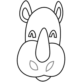 Safari horn black and white clipart