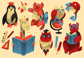 School animals vector