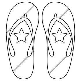 Independence Day flip flops drawing black and white clipart
