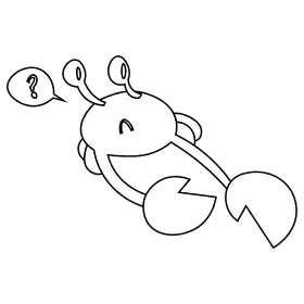 Crab black and white clipart