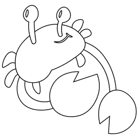 Crab black and white clipart