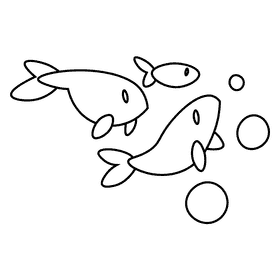 Sea fish black and white clipart