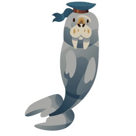 Sea walrus captain clipart