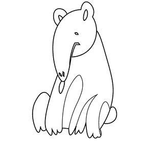 South american anteater black and white clipart