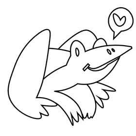 South america frog black and white clipart