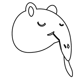 South america head black and white clipart