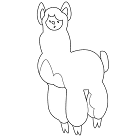 South america lama black and white clipart
