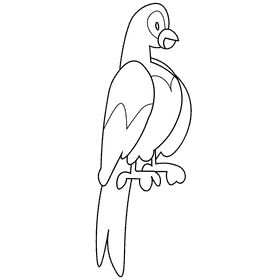 South america parrot black and white clipart