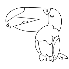 South america parrot black and white clipart