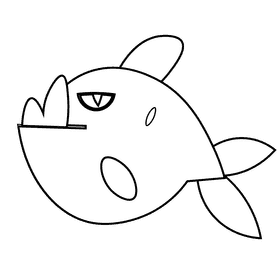 South america piranha black and white clipart