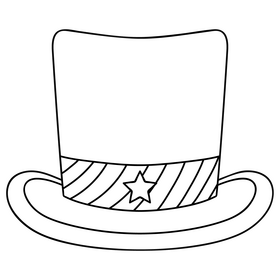 American hat Independence day drawing black and white clipart