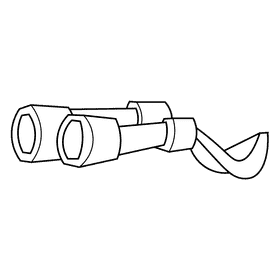 Travel binocular black and white clipart