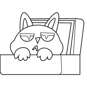 Travel cat black and white clipart